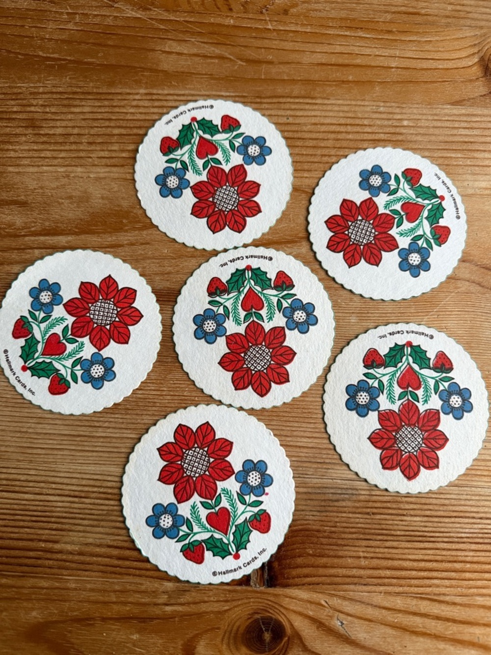Vintage Floral Round Coasters
